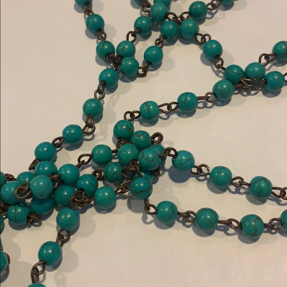 ✨ skull flower turquoise necklace. - Picture 4 of 4